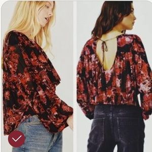 FREE PEOPLE UP FOR A ANYTHING LONG SLEEVE BLOUSAN BOHO TOP LARGE